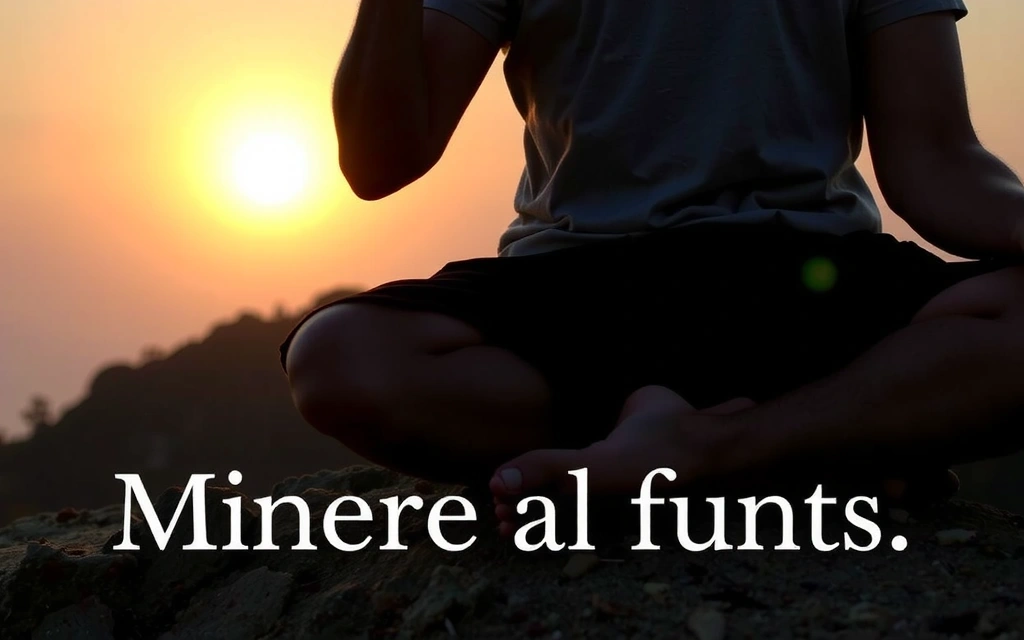 O persoană meditând la răsărit, cu elemente de natură și pace interioară